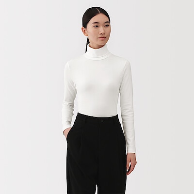 婦人　起毛フライス編みタートルネック長袖Ｔシャツ