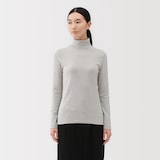 婦人　起毛フライス編みタートルネック長袖Ｔシャツ