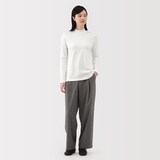 婦人　起毛フライス編みハイネック長袖Ｔシャツ