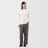 婦人　起毛フライス編みハイネック長袖Ｔシャツ