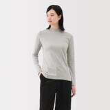 婦人　起毛フライス編みハイネック長袖Ｔシャツ