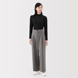 婦人　起毛フライス編みハイネック長袖Ｔシャツ