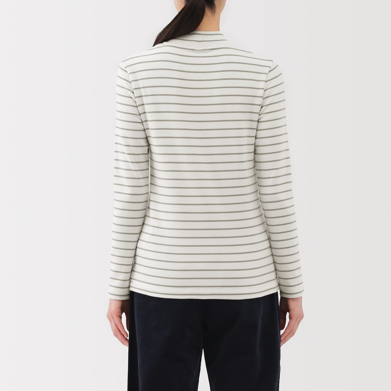 婦人　起毛フライス編みハイネック長袖Ｔシャツ