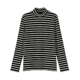 婦人　起毛フライス編みハイネック長袖Ｔシャツ