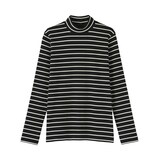 婦人　起毛フライス編みハイネック長袖Ｔシャツ