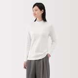 婦人　起毛フライス編みハイネック長袖Ｔシャツ