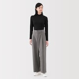 婦人　起毛フライス編みハイネック長袖Ｔシャツ