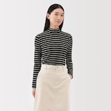 婦人　起毛フライス編みハイネック長袖Ｔシャツ