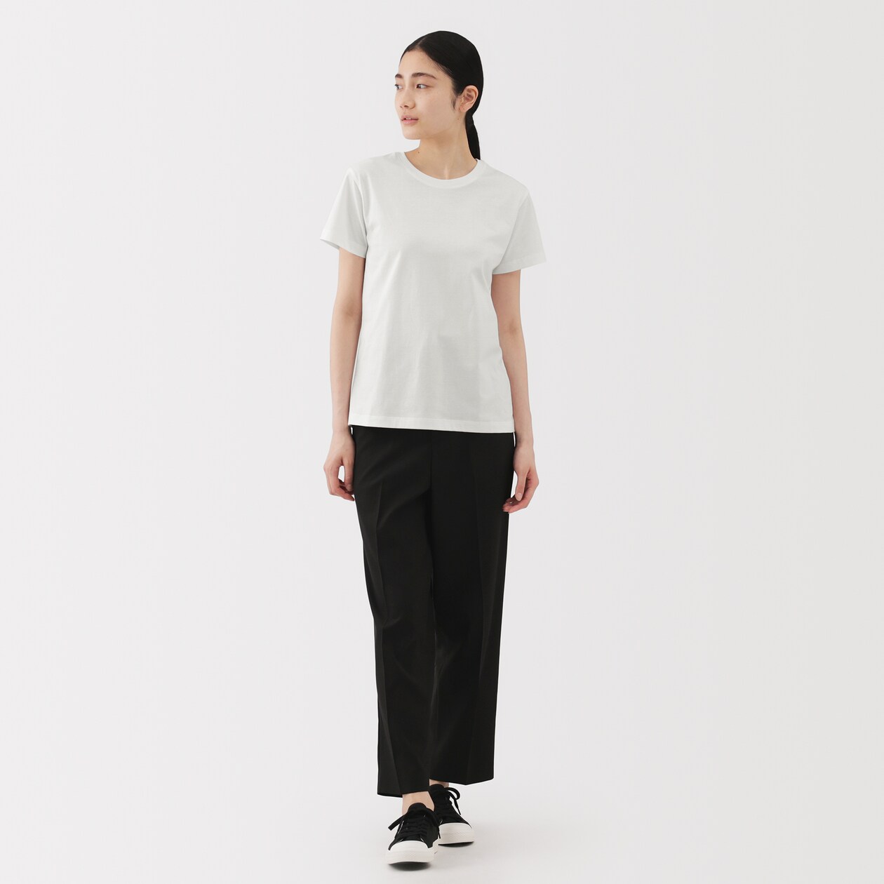 婦人　天竺編みクルーネック半袖Ｔシャツ