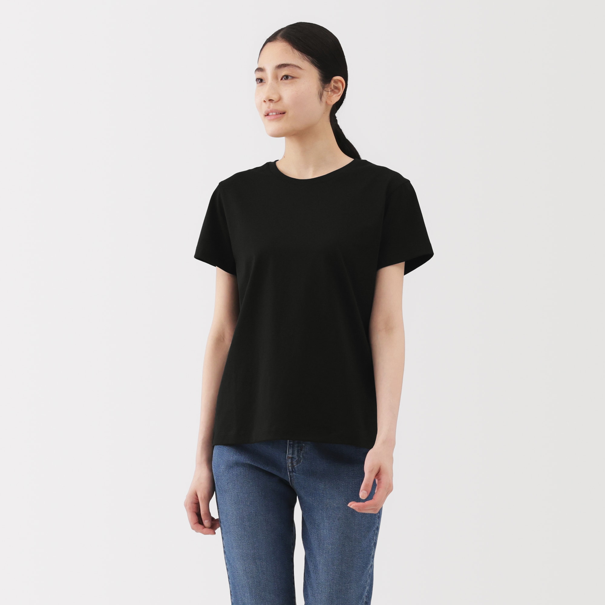 婦人　天竺編みクルーネック半袖Ｔシャツ