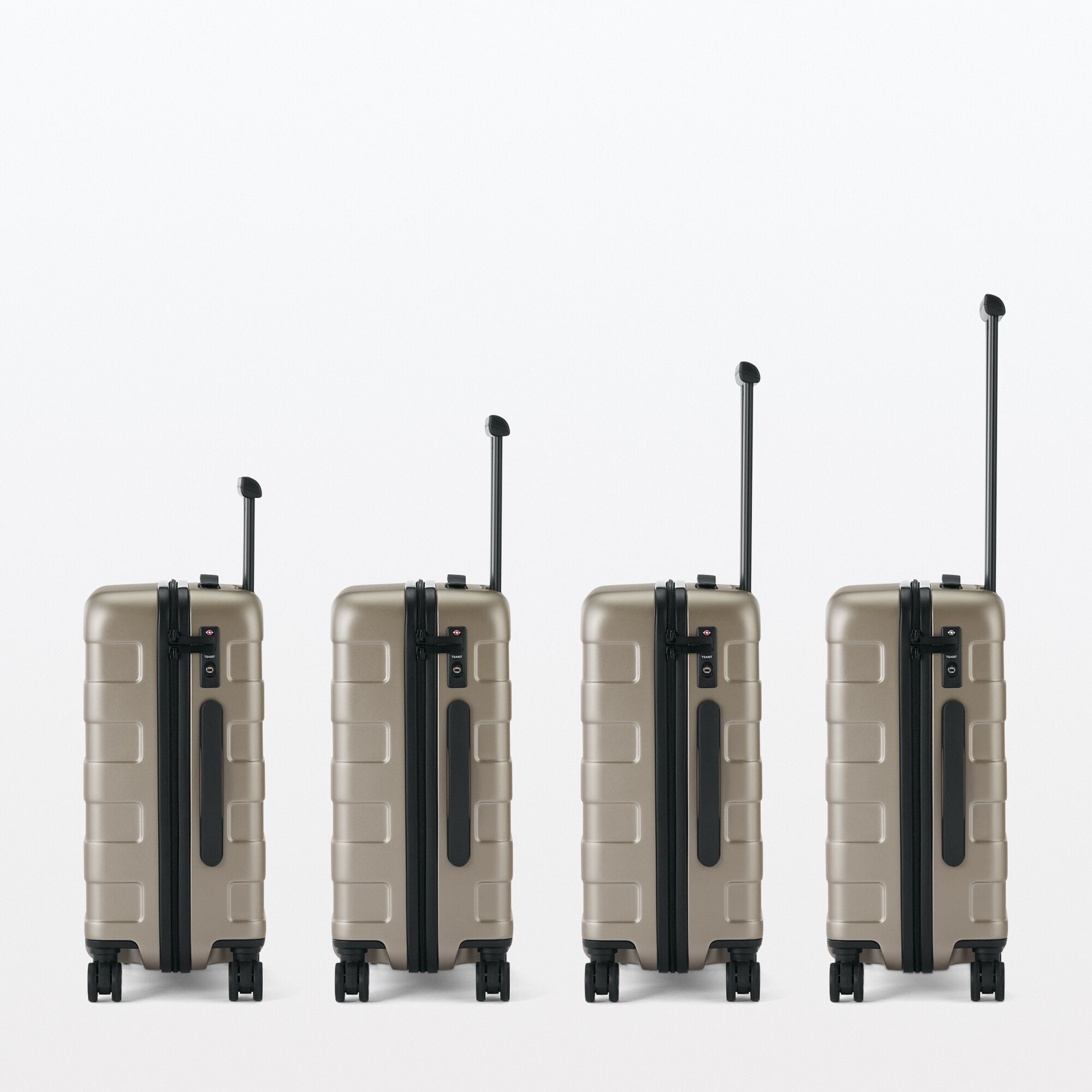 バーを自由に調節できる フロントオープンキャリーケース