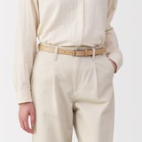 ベジタブルタンニンレザー　長さ調節式ベルト　細幅