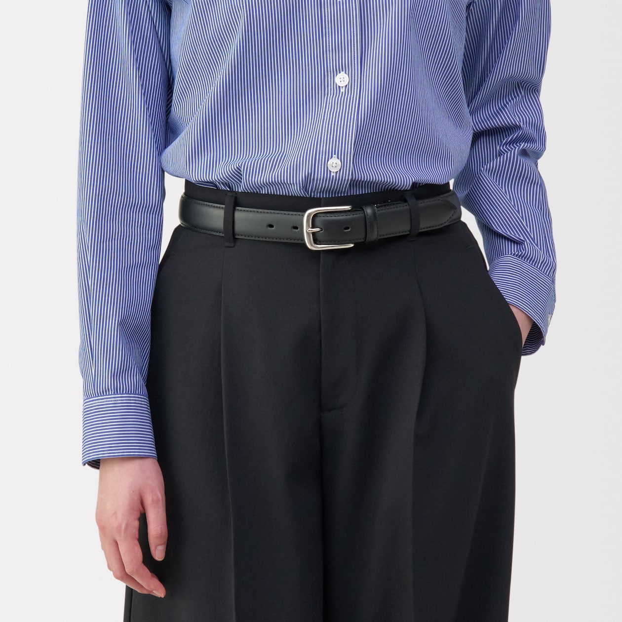 ベジタブルタンニンレザー　長さ調節式ベルト　中幅ステッチ