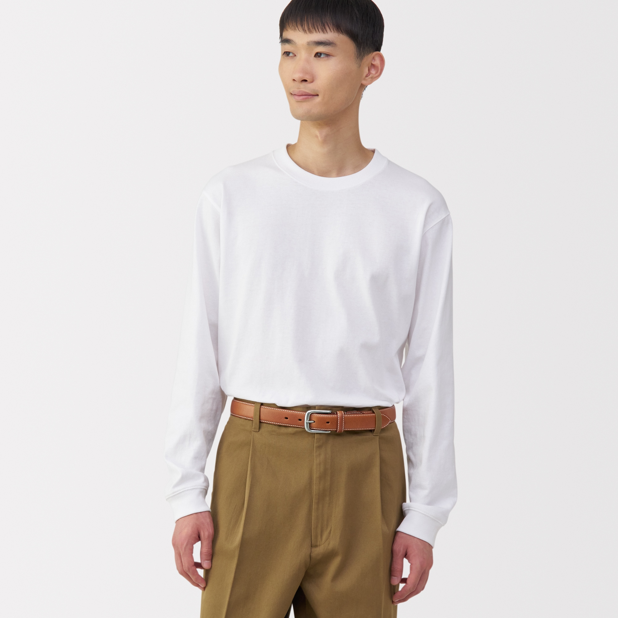 ベジタブルタンニンレザー　長さ調節式ベルト　中幅ステッチ