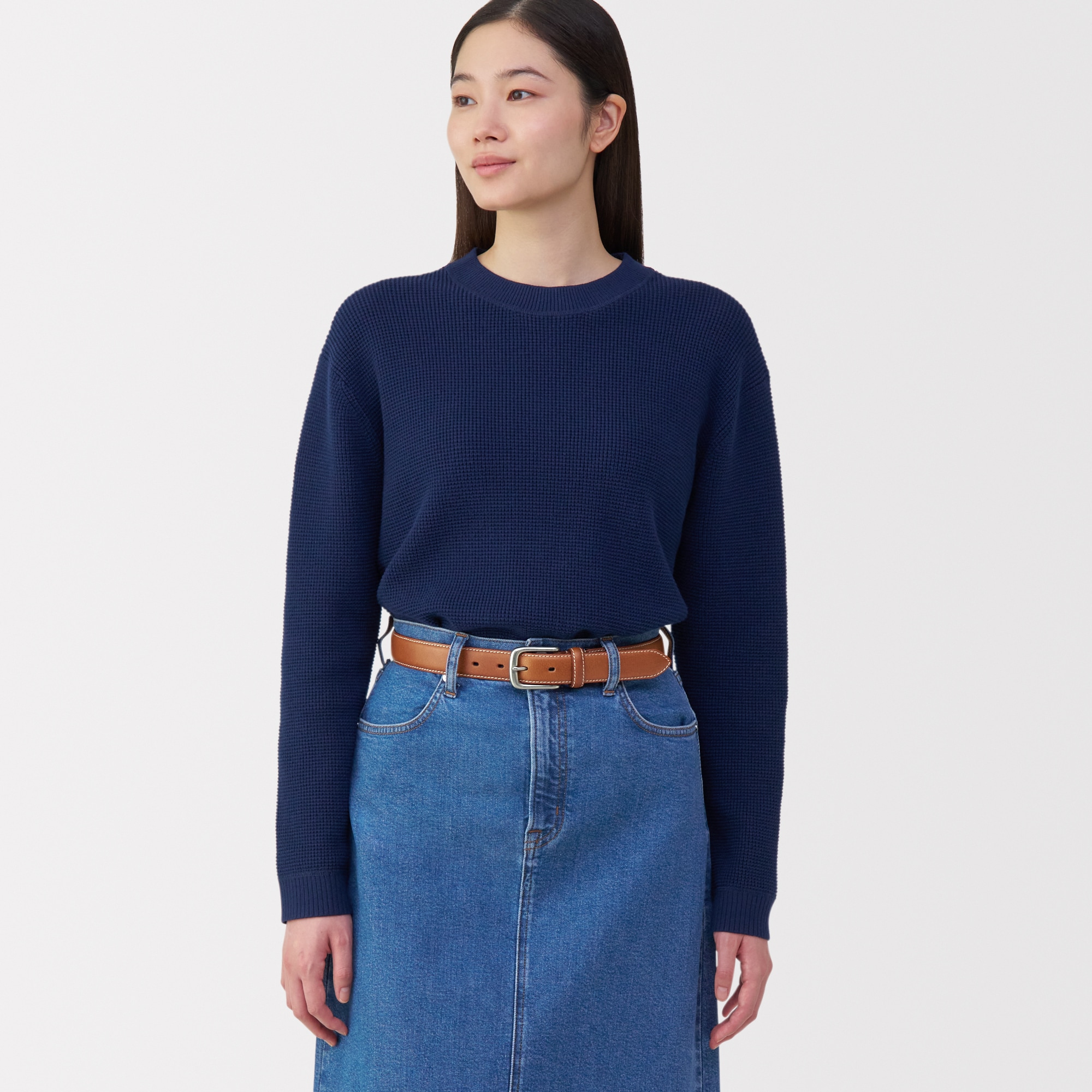 ベジタブルタンニンレザー　長さ調節式ベルト　中幅ステッチ