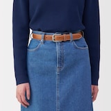 ベジタブルタンニンレザー　長さ調節式ベルト　中幅ステッチ