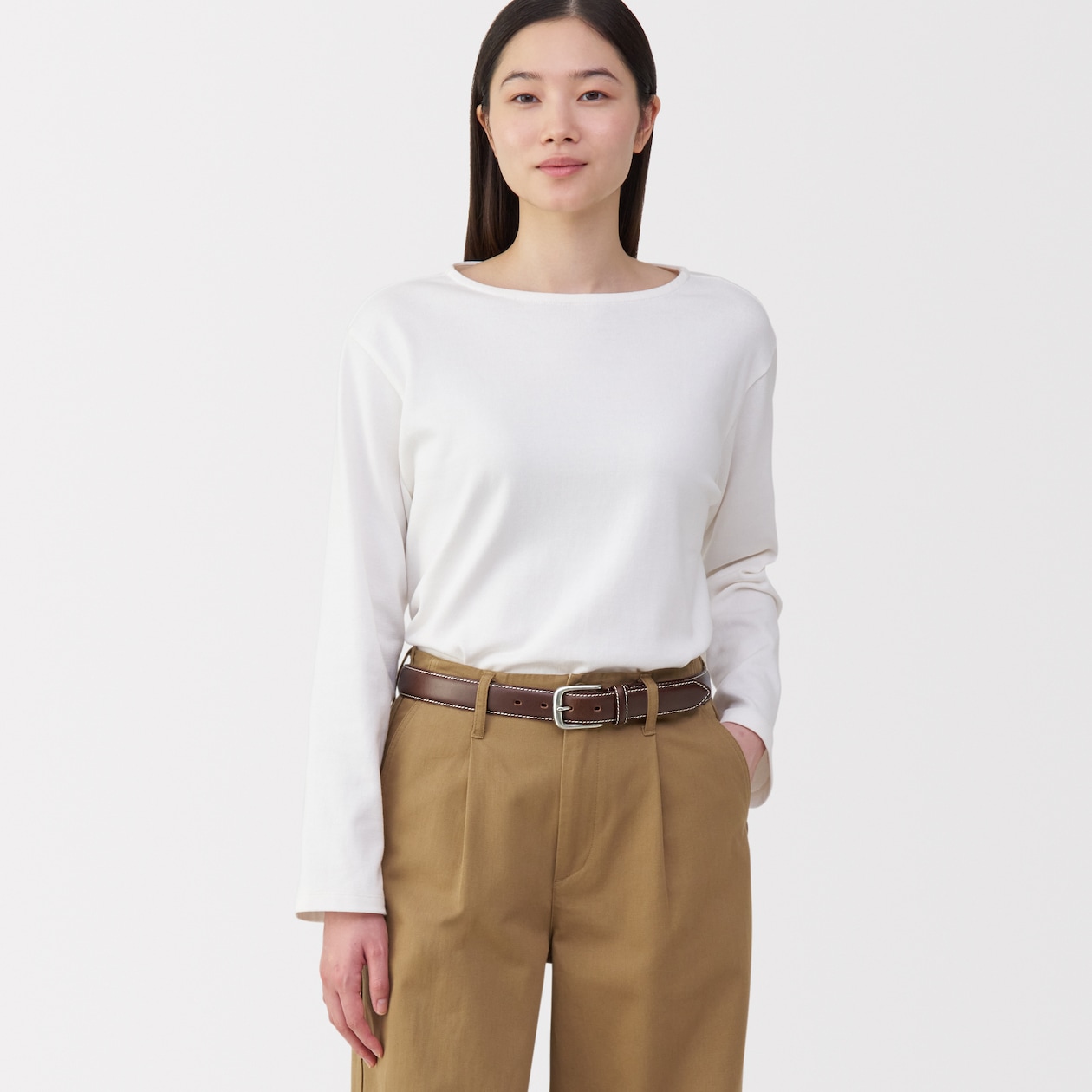 ベジタブルタンニンレザー　長さ調節式ベルト　中幅ステッチ