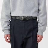 ベジタブルタンニンレザー　手編みベルト　中幅