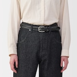 ベジタブルタンニンレザー　手編みベルト　中幅