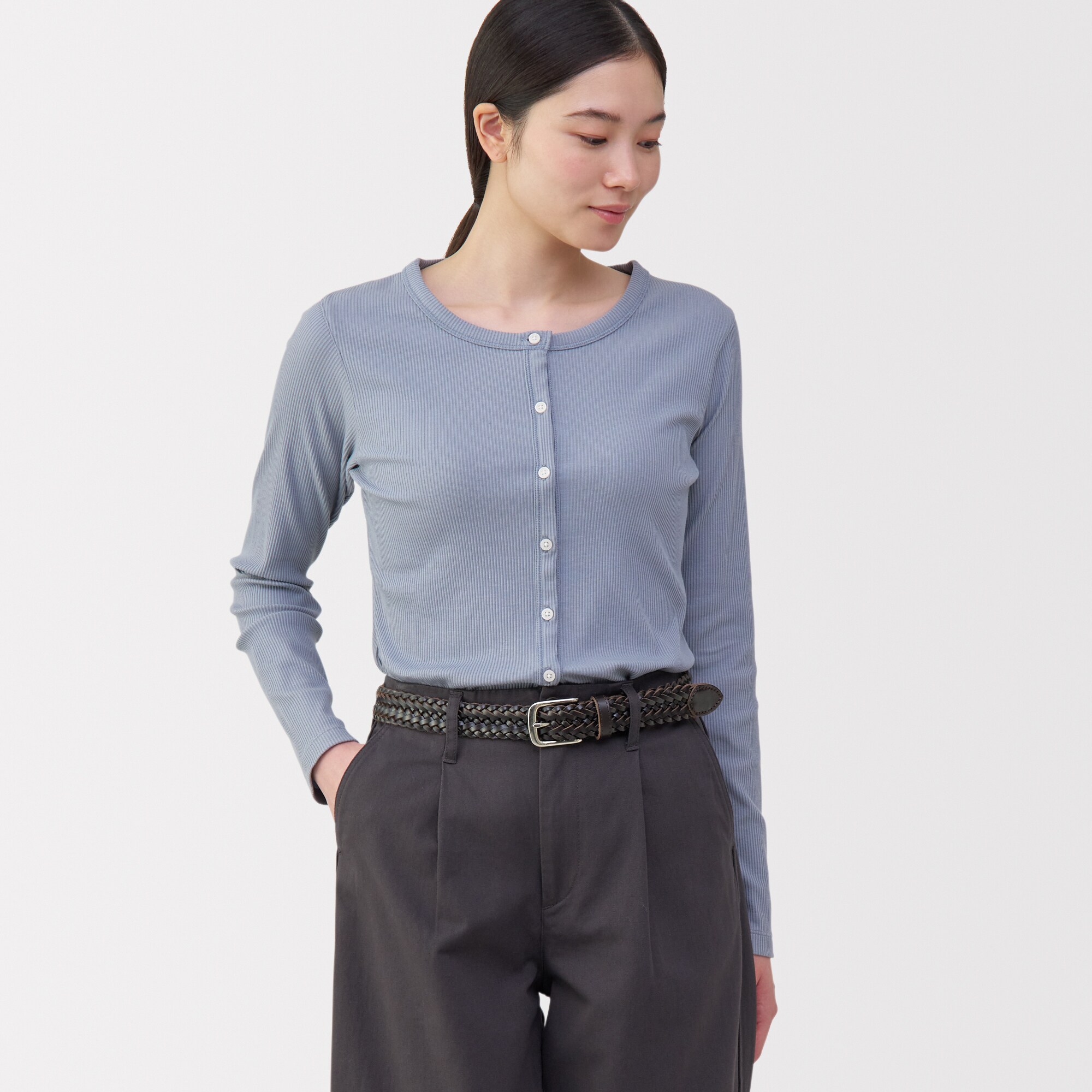 ベジタブルタンニンレザー　手編みベルト　中幅