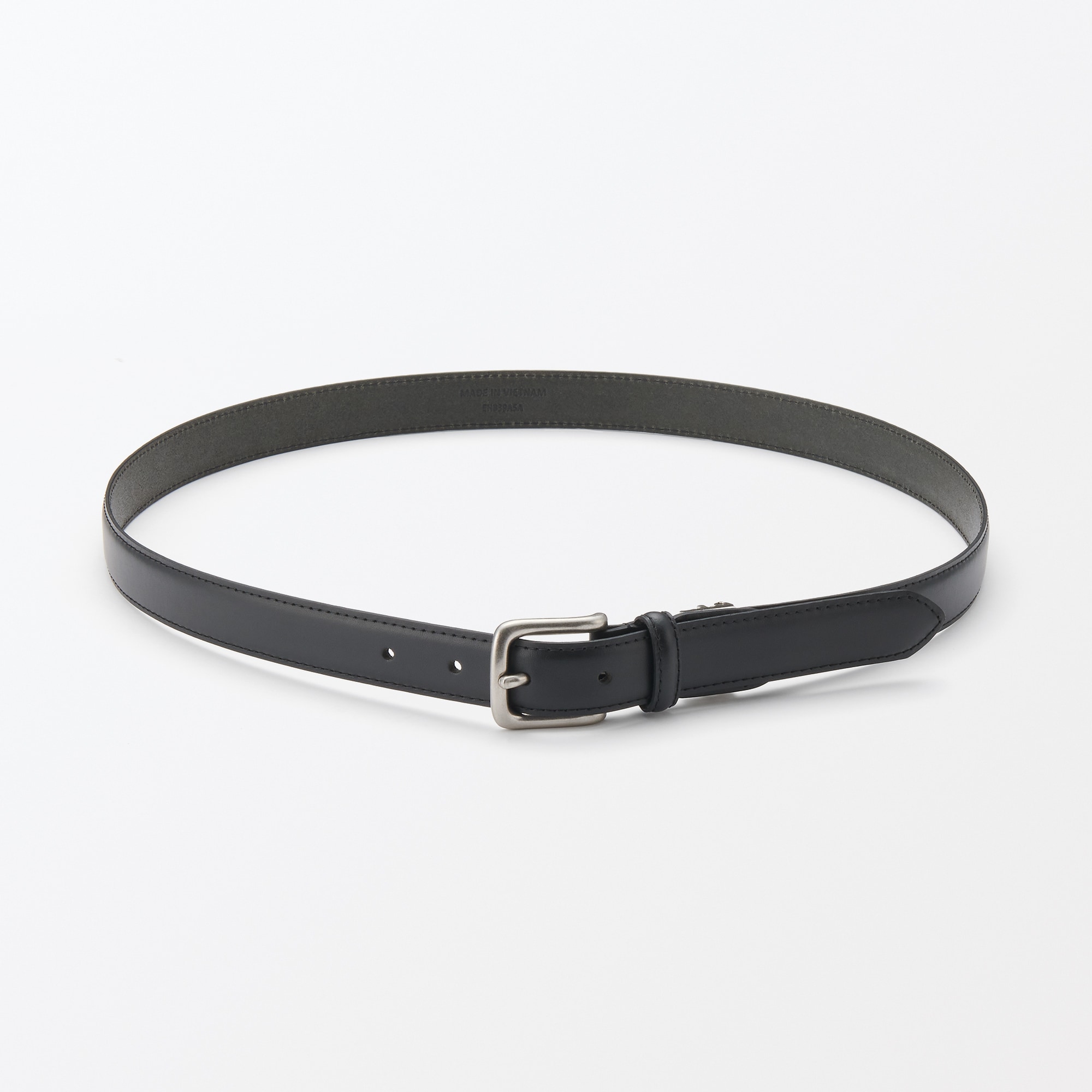 ベジタブルタンニンレザー　長さ調節式ベルト　細幅ステッチ