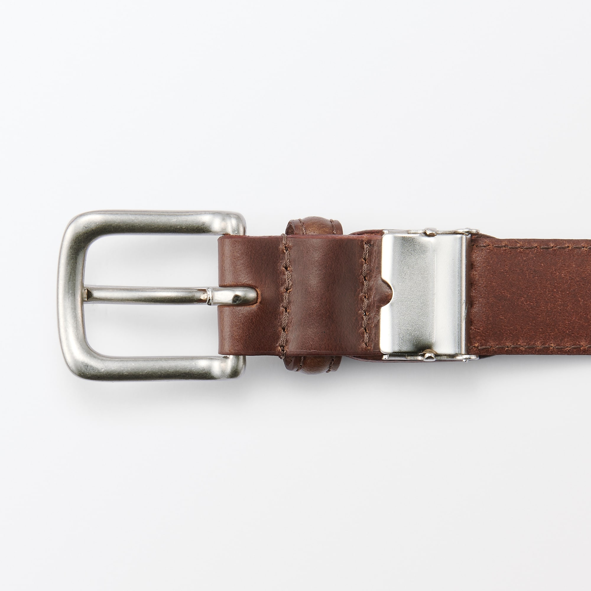 ベジタブルタンニンレザー　長さ調節式ベルト　細幅ステッチ