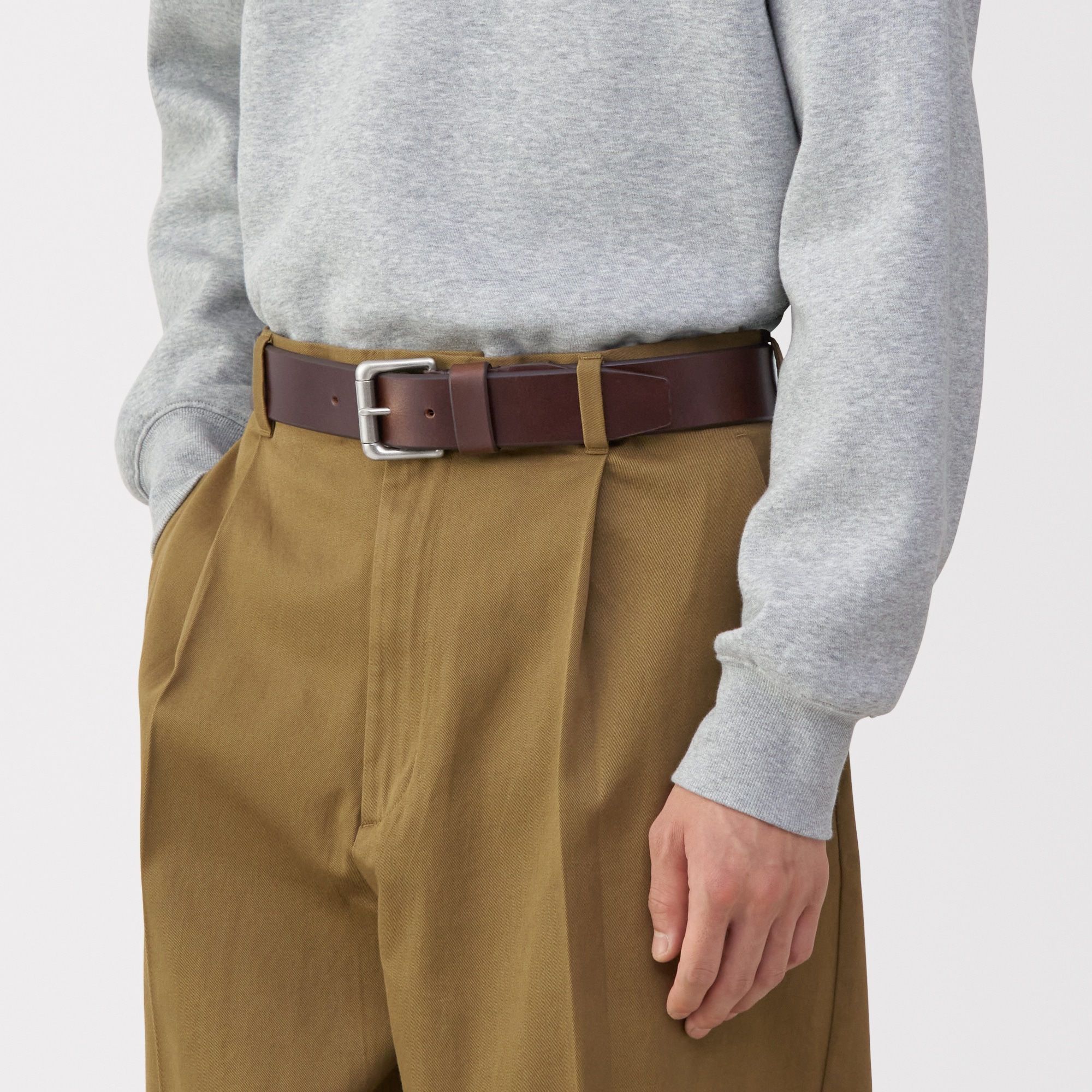 ベジタブルタンニンレザー　長さ調節式ベルト　太幅