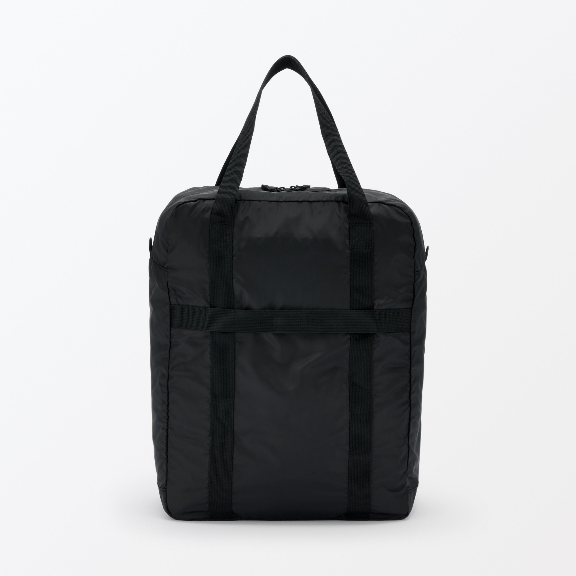 無印良品　撥水ボストンバッグ38L 黒 たためる 撥水縦型ボストンバッグ | 無印良品