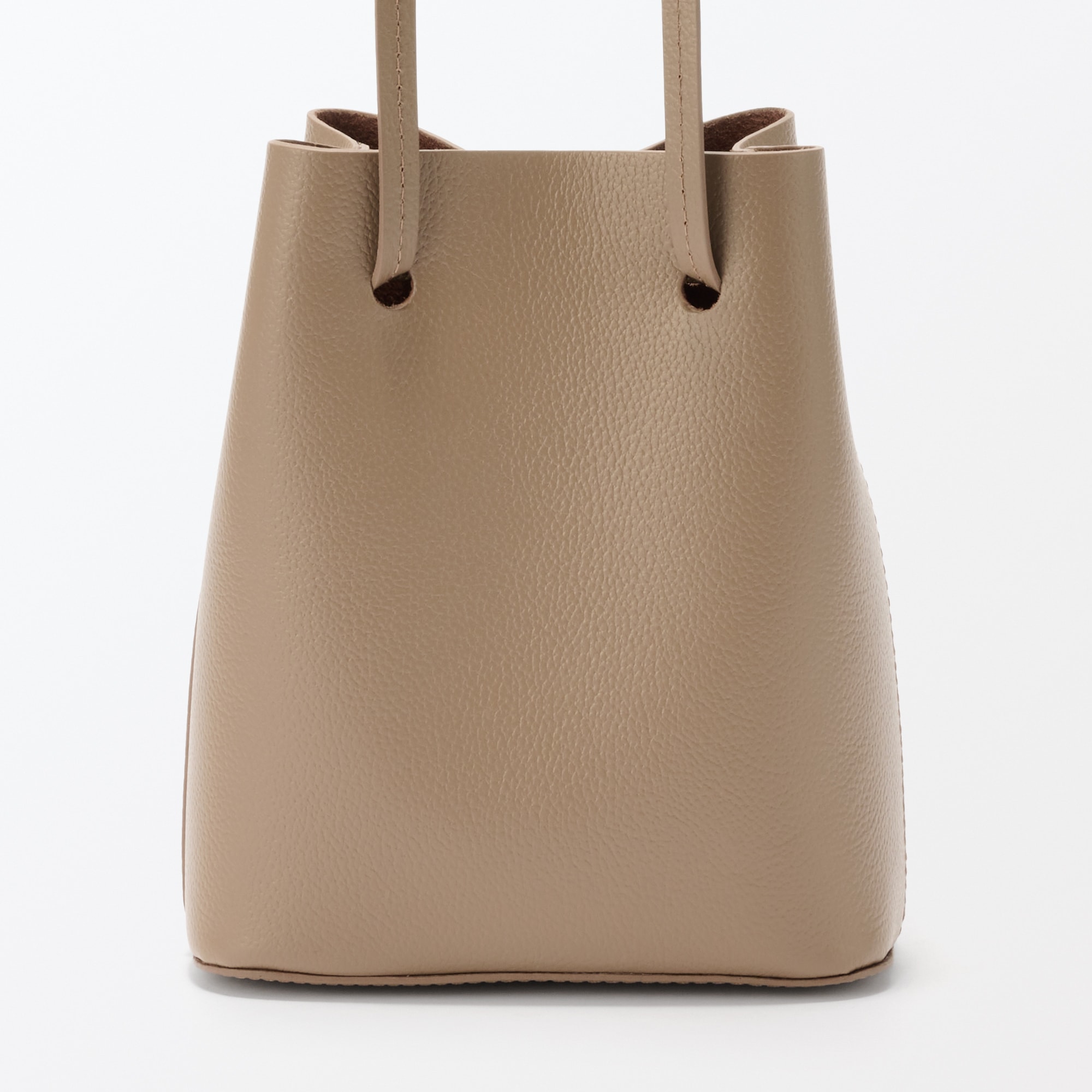 ヌメ革　巾着バッグ