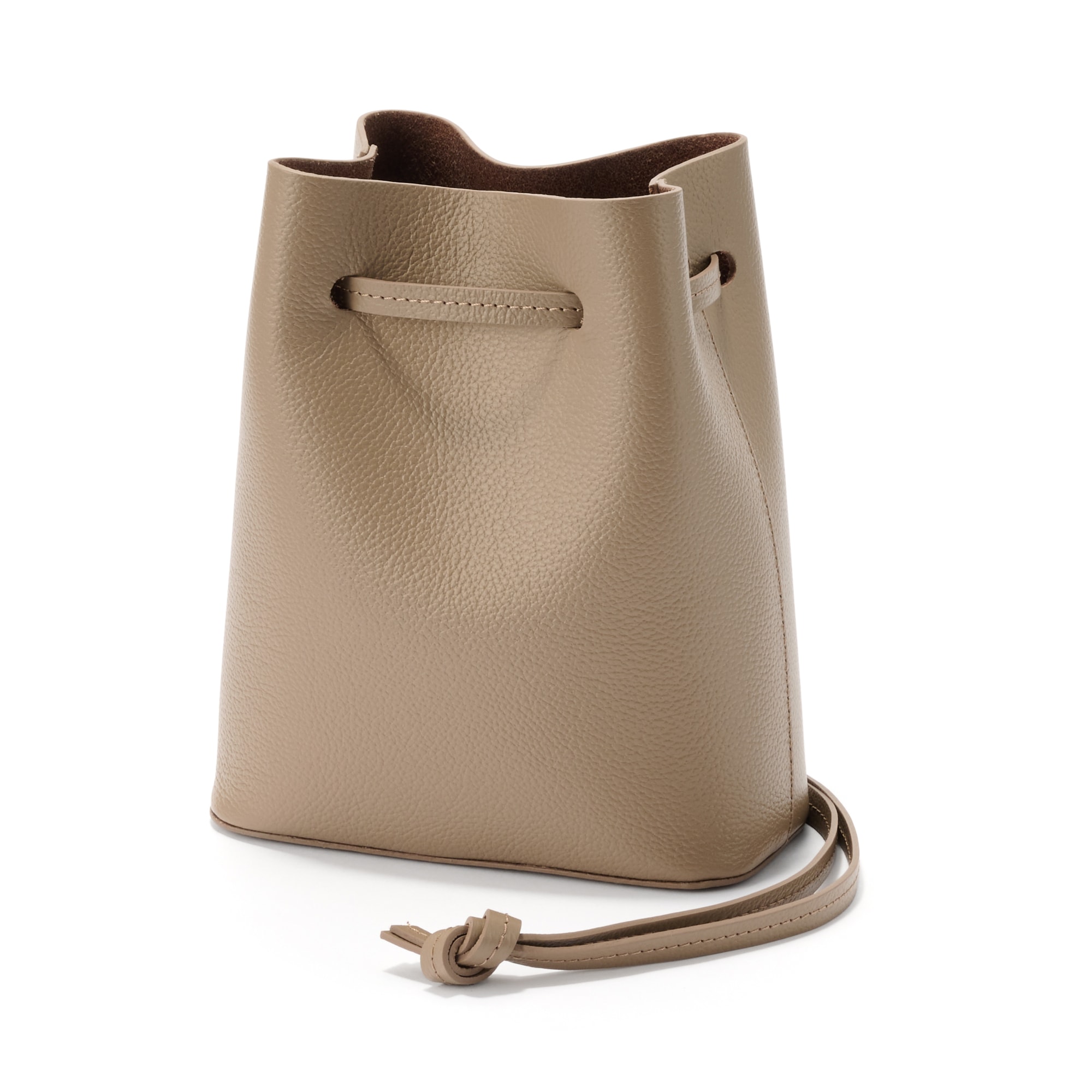 ヌメ革　巾着バッグ