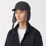 吸湿発熱中わた表面撥水耳当て付き　キャップ