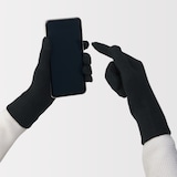 メリノウール混　裏起毛　タッチパネル手袋