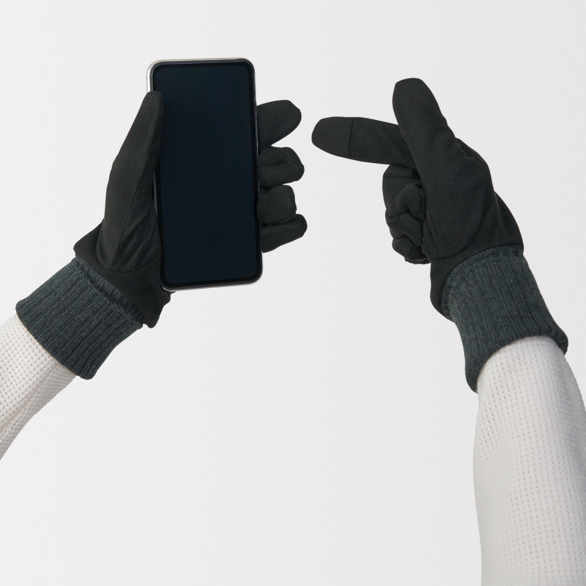 撥水防風生地を使った　起毛　タッチパネル手袋