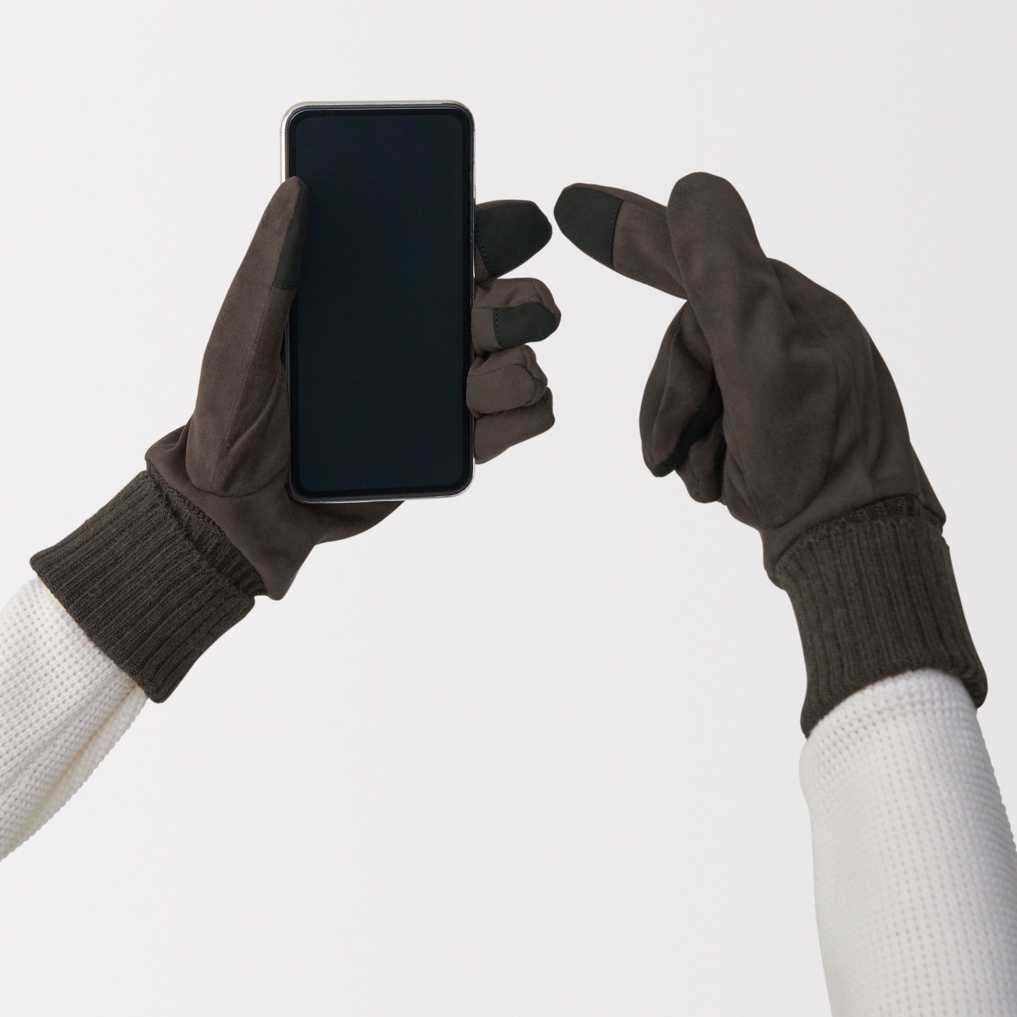 撥水防風生地を使った　起毛　タッチパネル手袋