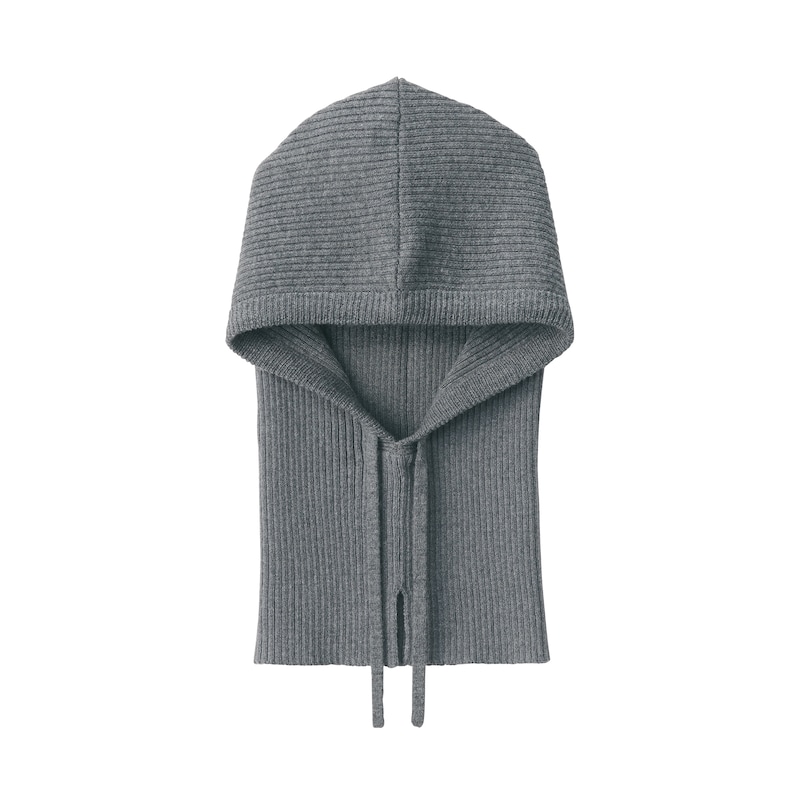 首のチクチクを抑えたメリノウール混　バラクラバ