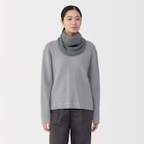 首のチクチクを抑えたメリノウール混　ネックウォーマー