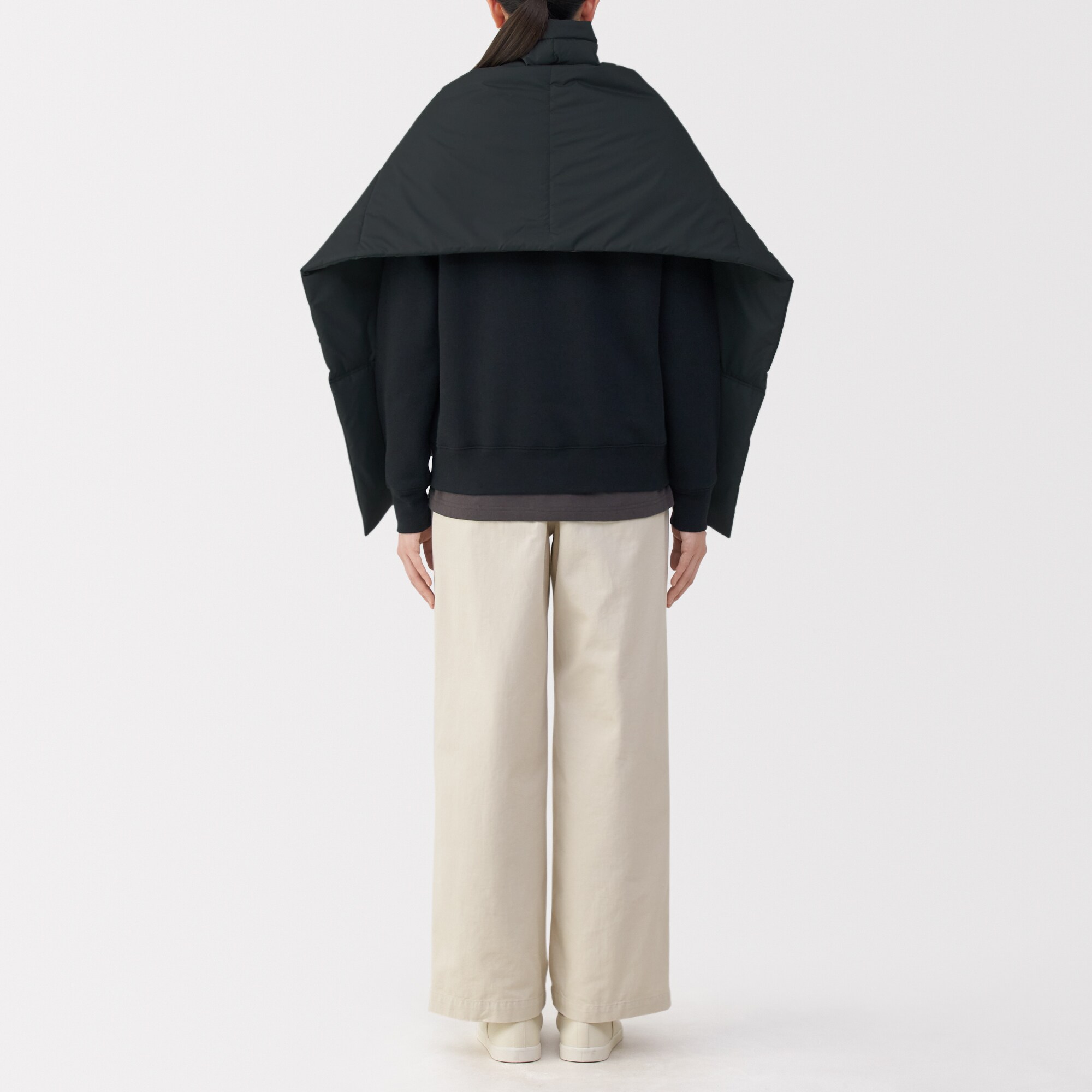 吸湿発熱中わた表面撥水パッカブル　ケープ