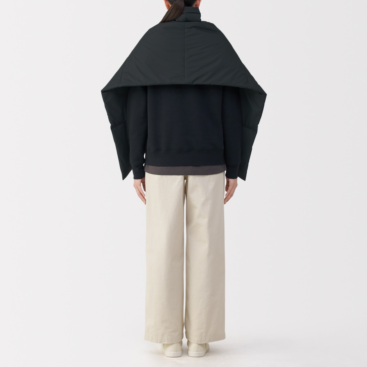 吸湿発熱中わた表面撥水パッカブル　ケープ