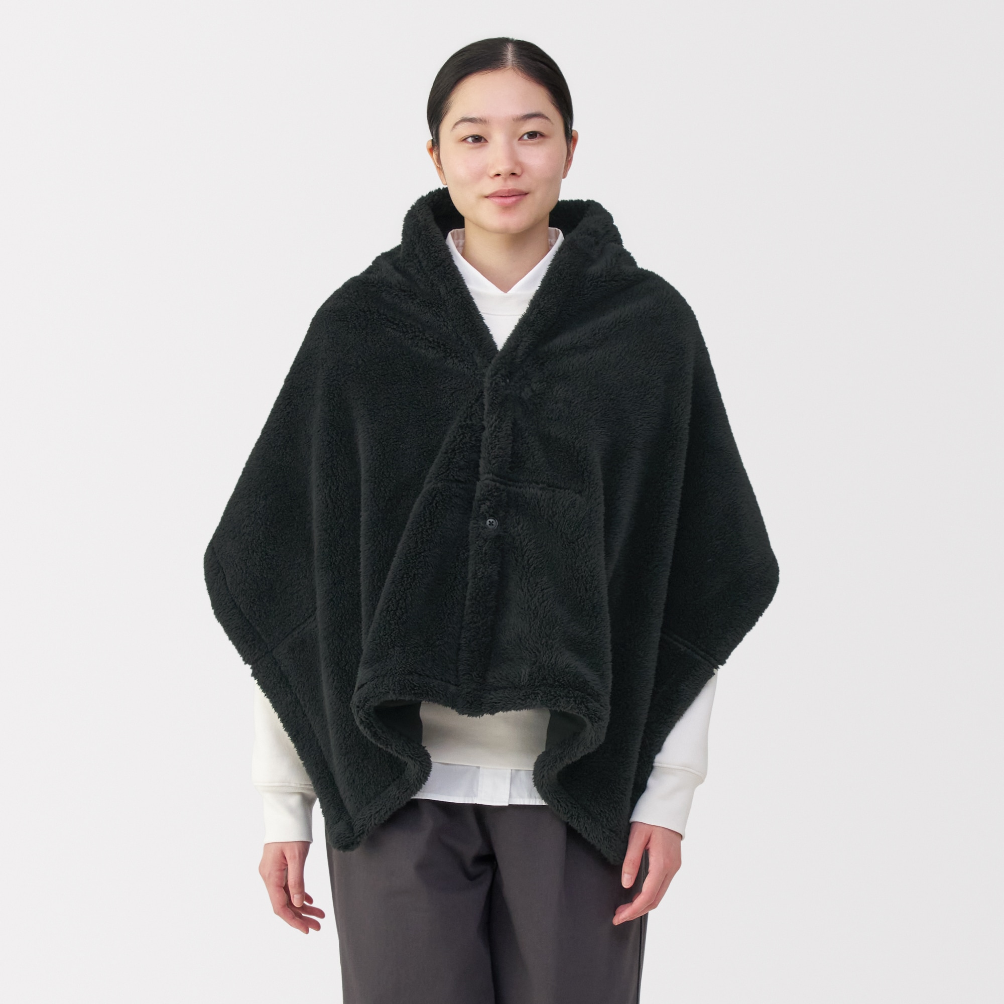 再生ポリエステルあったかボア ケープ | 無印良品