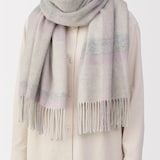 ふっくらウール　大判ストール（チェック）