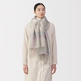 ふっくらウール　大判ストール（チェック）