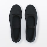 婦人　柔らかい中敷を使用した　撥水ストラップリボンフラットシューズ