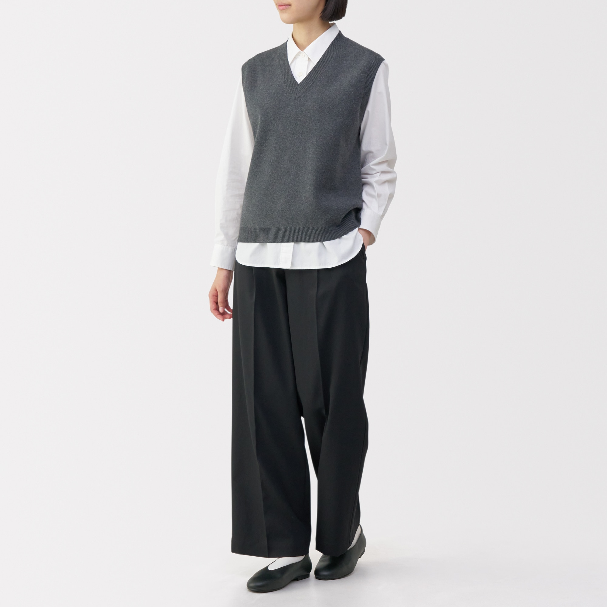 婦人　疲れにくい　レザー深履きシューズ