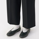 婦人　疲れにくい　レザー深履きシューズ