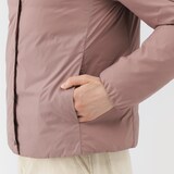 婦人　軽量ダウンポケッタブルノーカラージャケット