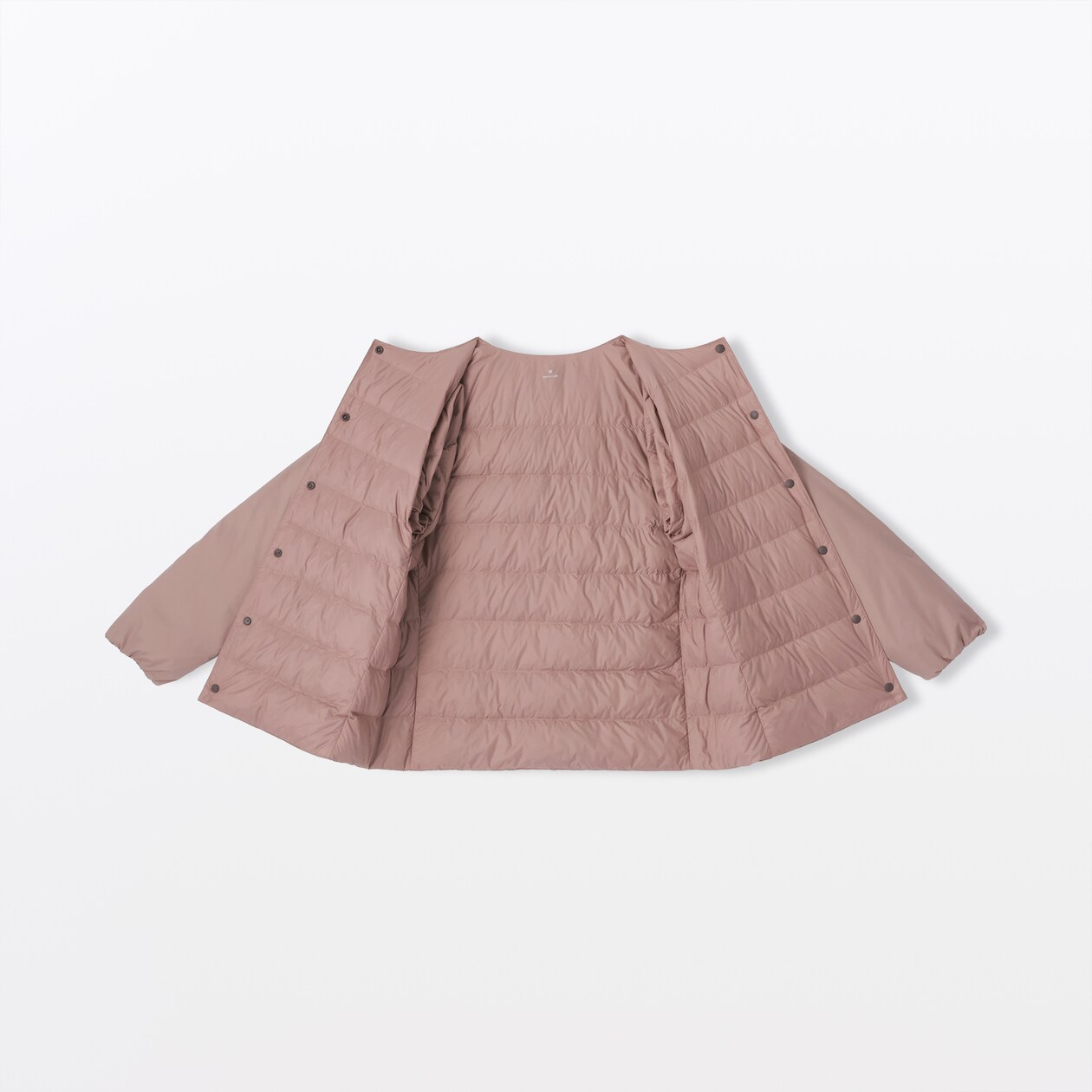 婦人　軽量ダウンポケッタブルノーカラージャケット