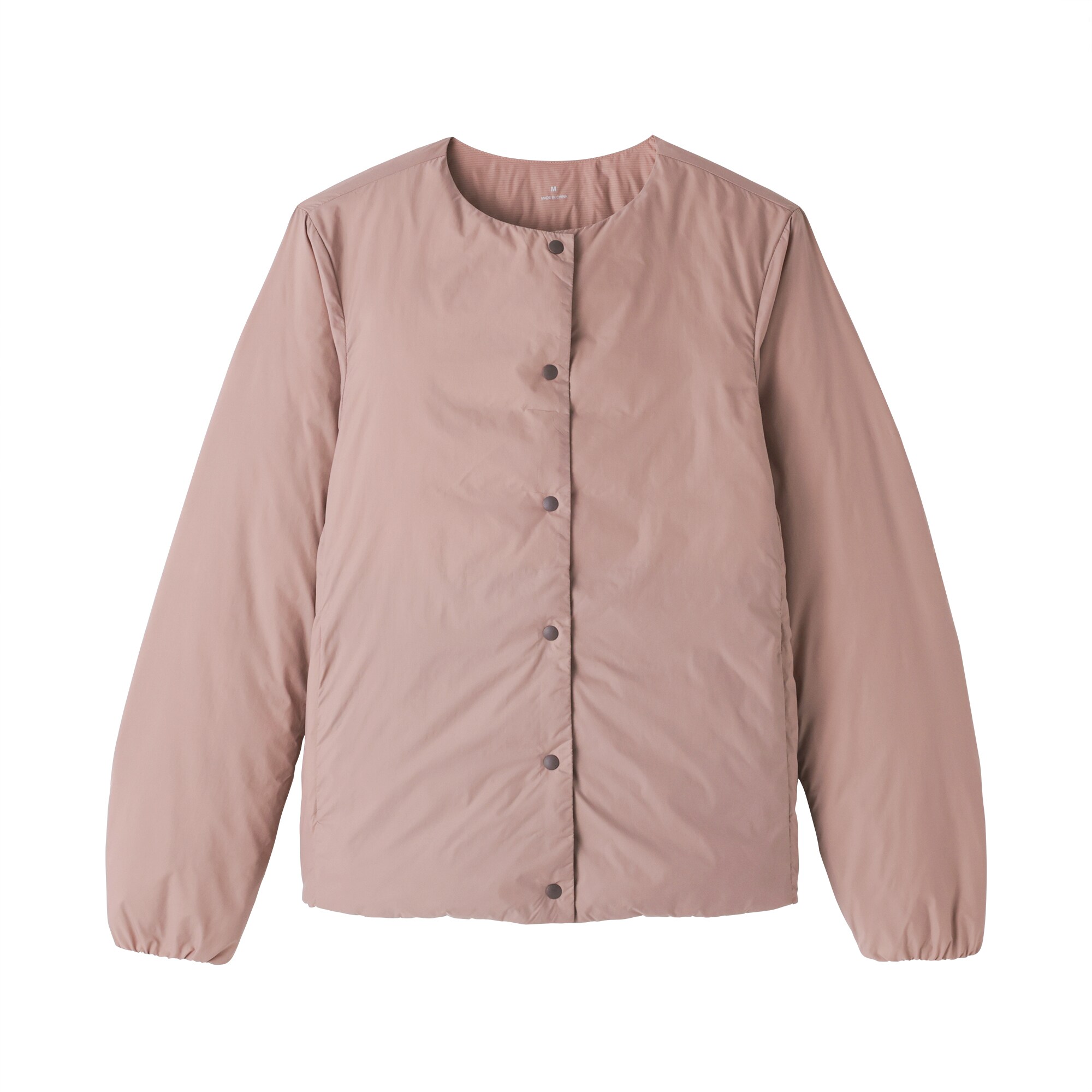 婦人　軽量ダウンポケッタブルノーカラージャケット