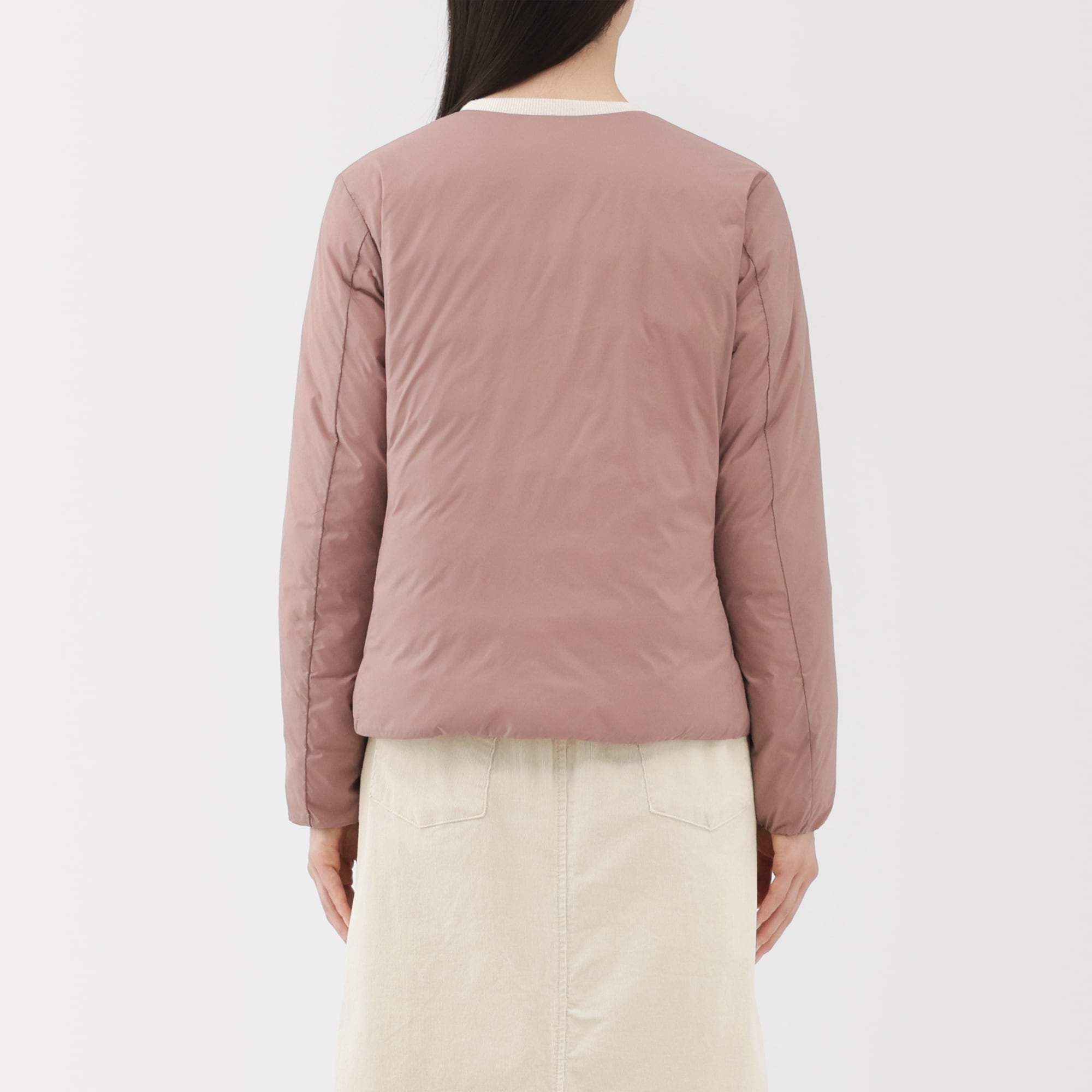 婦人 軽量ダウンポケッタブルノーカラージャケット | 無印良品