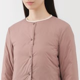 婦人　軽量ダウンポケッタブルノーカラージャケット