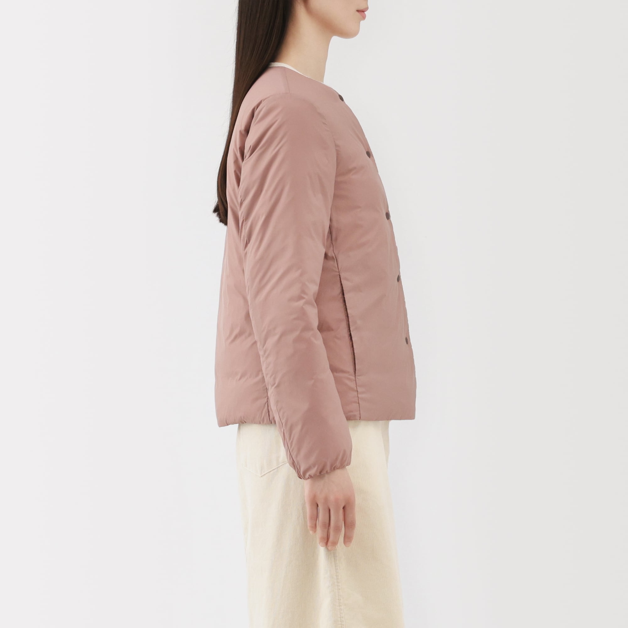 婦人 軽量ダウンポケッタブルノーカラージャケット | 無印良品